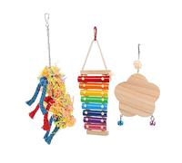 GRIRIW 3pcs Parrot Chewing Toys Safe Biting Toys for Birds Hanging Play Equipment for Parrot Cage for Entertaining and Promoting Healthy Teeth Durable and Easy to Install