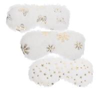 GRIRIW 3pcs Plush Sleep Mask Eye Covers with Elastic Strap for Comfortable Eye Protection and Stress Relief, for Office Workers and Students to Help Fall Asleep