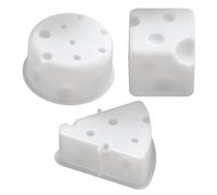 GRIRIW 3pcs Silicone Wax Candle Molds with Creative Cheese-Shaped Designs, Versatile Decoration Option, High Temperature Resistant for DIY Candle Making and Parties