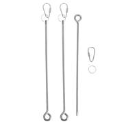 GRIRIW 3pcs Stainless Steel Parakeet Hanging Food Skewers with Rounded Tip, Securely Holds Fruits and Vegetables, Prevents Accidental Injuries, for Small Birds and Budgies