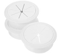 GRIRIW 3Pcs White Round Desk Grommet Cable Hole Covers Wire Hole Cover for Desktop Cord Management Office Desk Cord Plug Organizer