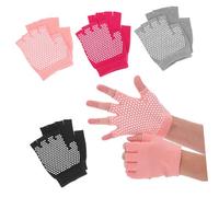GRIRIW 4 Pairs Women Fingerless Yoga Gloves Breathable Anti-slip Palm Protective Workout Gloves for Pilates Dancing Training Fitness Grip