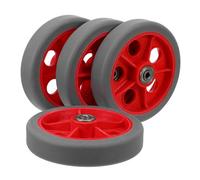 GRIRIW 4 Pcs Replacement Wheels for Shopping Carts Folding Wagon Casters with Silent Smooth Rolling Easy Install Trolley Wheels Kit for Utility and Collapsible Trolleys