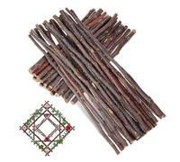 GRIRIW 40Pcs Willow Twigs Wooden Craft Sticks for DIY Crafting with Simple Structure Design, for Sign Making and Decoration, for Tags and Photo Props in Coffee Colour