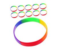 GRIRIW 42pcs Rainbow Silicone Wristbands for Pride Month Events Soft Elastic Lgbt Rubber Bracelets Party Decorations with Comfortable Fit Colorful Bands for Festivals and Celebrations