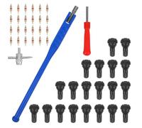 GRIRIW 43pcs Tire Change Tools Kit with Comfortable Grip and Quick Installation for Off-Road Vehicles and Car Tires, Copper and Abs Valve Stem Puller Tool Set with Simple Yet Reasonable