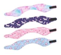 GRIRIW 4pcs Adjustable Swimming Ear Covers Headbands Set Elastic Waterproof Ear Protectors for Shower Bathing and Swim Comfortable Swim Bands for Swimmers