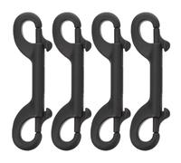 GRIRIW 4Pcs Black Double Ended Trigger Snap Clasps Hooks for Dog Leashes Heavy Duty Metal Spring Bolt Snap Clips for Pet Collar, Keychain, and Home Use (8.8Cm)