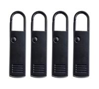 GRIRIW 4pcs Black Zinc Alloy Zipper Puller with Creative Outlook and Practical Design for Female Clothing and Backpack Use, Sturdy and Not Easy to Damage, for Luggage Repair and Everyday