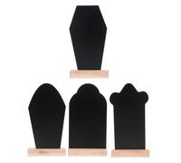 GRIRIW 4pcs Easter Message Board Unique Coffin Shaped Blackboards Decors for Note Writing Double-Sided Tombstone Design Stable Base for Parties and Events