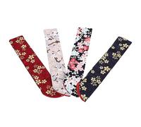 GRIRIW 4pcs Japanese Style Folding Fan Sleeves Durable Silk Cloth Handheld Fan Storage Pouches with Floral Patterns Lightweight Protector Bags for Wedding Jewelry and Everyday Use