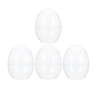 GRIRIW 4pcs Large Plastic Easter Candy Boxes Flat Bottom Egg Shape 9x12cm Easter Party Packaging Storage