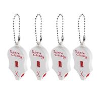 GRIRIW 4pcs Mini Golf Score Counter Clicker Set with Keychain, Portable Handheld Stroke Keeper for 2 Players, White Body with Red Digits, Manual Golf Accessories for Competitions