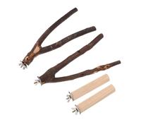 GRIRIW 4pcs Parrot Toys Bird Perch Stand Wood Parrot Standing Rods for Exercise Grinding Claws