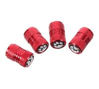 GRIRIW 4pcs Paw Print Tire Valve Caps Stainless Steel Unique Design Not Easy to Rust Prevent Dust Car Accessories