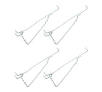GRIRIW 4pcs Pegboard Shelf Brackets Hooks for 1/4 Pegboard, 6 Inch | Metal Iron Build, Silver Finish, Secure Shelf Support, for Grid Rack and Stationery Use