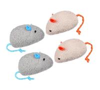 GRIRIW 4pcs Plush Cat Mouse Toys Interactive Mouse Toy for Cats Indoor Pet Chewing Herbal Scent