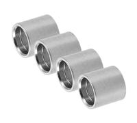 GRIRIW 4pcs Pool Stick Replacement Tips Billiard Shooters Accessories Pool Ferrules Billiards Stainless Steel Silver