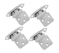 GRIRIW 4Pcs Self Closing Kitchen Cupboard Hinges White Nickel 1.5Mm Flush Mount Concealed Wardrobe Furniture Hinges for Cabinets and Living Room Doors