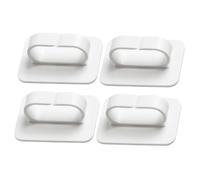 GRIRIW 4pcs White Wall Hooks Opening Key Holder Bathroom Kitchen Hanger HIPS Material No-Drill Installation Safe Stable for Towels Coats