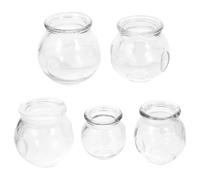 GRIRIW 5 Pcs Glass Cupping Set Thickened Glass Vacuum Suction Cups for Chinese Cupping Therapy and Joint at Home