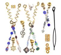 GRIRIW 50pcs Blue Cat Eye Stone Hair and Clips Set with Unique Ethnic Snake and Leaf Shapes, Metal and Plastic Material, Easy to Use Hair Jewellery for Women on Occasion,