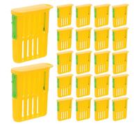 GRIRIW 50pcs Queen Rearing Cage Bee Queen Cage Plastic Yellow Optimal Airflow Beekeeping Professional Hobbyist Beekeepers