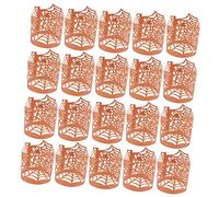GRIRIW 50pcs Spiderweb Paper Candle Wraps for Halloween Table Decoration Premium Quality Halloween Cupcake Wrappers Creative Flameless LED Candle Holders for Parties and Celebrations