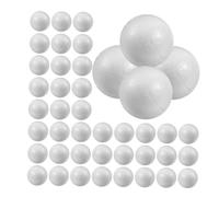 GRIRIW 50pcs White Polystyrene Foam Balls Unpainted Craft Balls for DIY Projects Party Decorations Creative Art Lightweight Smooth Ornaments for Home and School Use