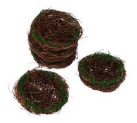 GRIRIW 5pcs Easter Decorative Rattan Bird Nests 10cm Adorable Chick Nests Lightweight Photo Props for Garden and Birdcage Accessories