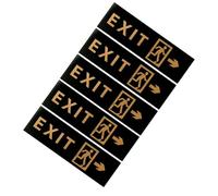 GRIRIW 5pcs Exit Sign Acrylic Self Adhesive Direction Guidance Right Arrow Indicator Black Easy Installation Wall Applications Office Buildings Emergency Sign