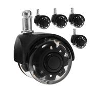 GRIRIW 5pcs Office Chair Wheels Replacement Swivel Caster for Home and Office Furniture Black Transparent Wheel for Smooth Movement Hard Floors and Carpets