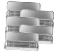 GRIRIW 5Pcs Rectangular Iron Pencil Case Frosted Metal Pen Box for School Supplies Sturdy Stationery Storage for Students Lightweight Design