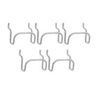 GRIRIW 5pcs Stainless Steel Pegboard Hooks with Ergonomic Curved Hook and Smooth Stamped Edges for Garage and Craft Room Shelves and Wrenches Storage