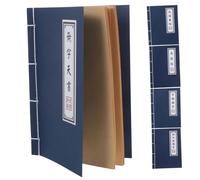 GRIRIW 5pcs Vintage Chinese Style Notebooks Bulk Blank Journals with Retro Martial Arts Old Script Patterned Covers Portable Writing Journals for Homework Diary Creative Notes and