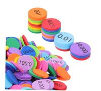 GRIRIW 600pcs Number Discs Educational Eva Place Value Disks Early Math Skills Learning for Colorful Arithmetic Math Manipulatives Set