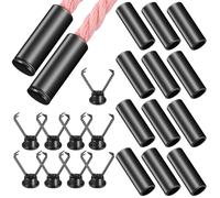 GRIRIW 60pcs Metal Shoelace End Caps for Drawstrings, 7mm Black Tips | Outer 6mm Inner Fit, Included Tool, for Shoe Repair and Garment DIY Repair