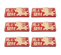 GRIRIW 6Pcs 2026 Chinese New Year Red Packets Foldable Six-Link Hong Bao Envelopes Vietnamese TET Li Xi Lunar New Year Money Packet Traditional Lucky Money Wallet for Wedding and Festival