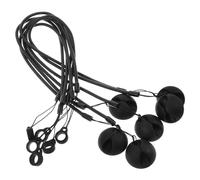 GRIRIW 6pcs Anti-Lose Elastic Pen Leash 40cm Retractable Spring Cord, 8mm Ring and Black Silicone Base Touchscreen Stylus Tether for Tablets, Clipboards, Office and School Use