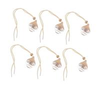 GRIRIW 6pcs Car Perfume Pendant Refillable Glass Bottles 7ml Small Lightweight Aroma Diffuser for Car Interior Office