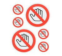 GRIRIW 6pcs Do Not Touch Warning Sign Stickers 25mm Diameter Adhesive Vinyl Labels for Machine Safety Door Caution Office Use