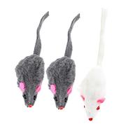 GRIRIW 6Pcs Plush Squeaky Cat Toys Interactive Mini Mouse Teaser for Kittens and Cats Soft Mice PET Toys with Sound for Indoor Play Random Color