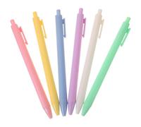 GRIRIW 6pcs Press-type Gel Pen Set for Students and Office Workers, Portable Smooth Writing Pens with 0.5mm Liquid Ink Refill, Assorted Colours for School and Office Use Random Color