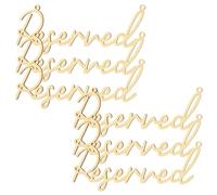 GRIRIW 6pcs Wooden Reserved Chair Signs for Weddings Party Hanging Seat Pendants Rustic Decorative Seating Labels for Restaurant Banquets and Events