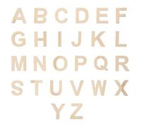 GRIRIW 78pcs Wooden Pieces 26 Alphabet Letters Hanging Ornament Graffiti Wood Pieces Smooth Finish for Art Projects and Craft Working, for House Embellishment and ’s DIY Christmas