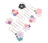 GRIRIW 7pcs Cherry Blossom Metal Paper Clips Cute Bookmarks for Books Notebooks and Files Sturdy Clips for Students Journaling Office Supplies