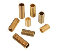GRIRIW 8 Pcs Brass Thread Rods for Light, Golden Lamp Connecting Rods Made of Sturdy Brass, Easy to Use Threaded Lighting Tubes for Lamp Repair and Assembly