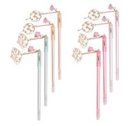 GRIRIW 8 Pcs Roller Pen with Fan Pendant Set, Smooth Writing Gel Ink Pens in Assorted Colours, Plastic Material, for Hand-made Cards and Doodling, for Students