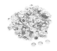 GRIRIW 800pcs Silver Round PVC Sequins 8mm for DIY Crafts and Sewing, Easy Application with Sparkling Design, for Embroidery and Decorative Projects