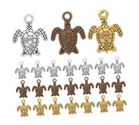 GRIRIW 80pcs Vintage Sea Turtle Charms Alloy Pendants for Diy Necklace Bracelet Jewelry Making Mini Animal Shaped Dangle Charms with Sturdy Retro Design for Crafting Accessories